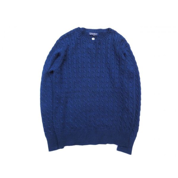 画像1: Original Blues (オリジナルブルース) CABLE CREWNECK ダークネイビー 