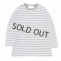 VINCENT ET MIREILLE (ヴァンソン エ ミレイユ) 3/4 CREW NECK STRIPED BIG T-SHIRT ボーダー