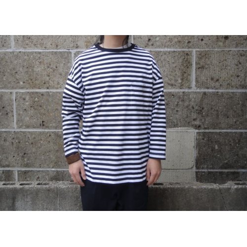 他の写真1: VINCENT ET MIREILLE (ヴァンソン エ ミレイユ) 3/4 CREW NECK STRIPED BIG T-SHIRT ボーダー