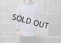 VINCENT ET MIREILLE (ヴァンソン エ ミレイユ) 3/4 CREW NECK STRIPED BIG T-SHIRT ボーダー