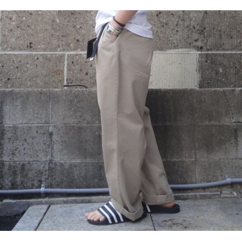 他の写真2: RICCARDO METHA (リカルドメッサ) ONE TUCK WIDE TROUSER カーキ