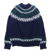 GUERNSEY WOOLLENS (ガンジーウーレンズ) ICEMAN CREW NECK ネイビー　