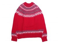 GUERNSEY WOOLLENS (ガンジーウーレンズ) ICEMAN CREW NECK レッド