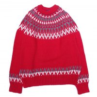 GUERNSEY WOOLLENS (ガンジーウーレンズ) ICEMAN CREW NECK レッド