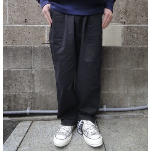 他の写真1: RICCARDO METHA (リカルドメッサ) 1TUCK WIDE TROUSERS DRAGON TWILL ブラック