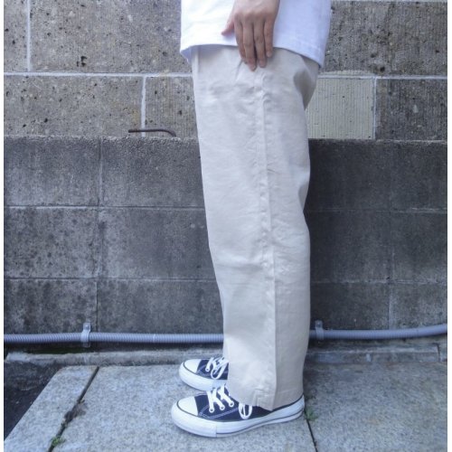 他の写真2: RICCARDO METHA (リカルドメッサ) ONE TUCK WIDE TROUSERS COTTON LINEN ベージュ