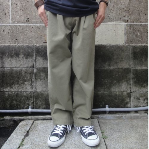 他の写真1: RICCARDO METHA (リカルドメッサ) 1TUCK WIDE TROUSERS TWILL オリーブ