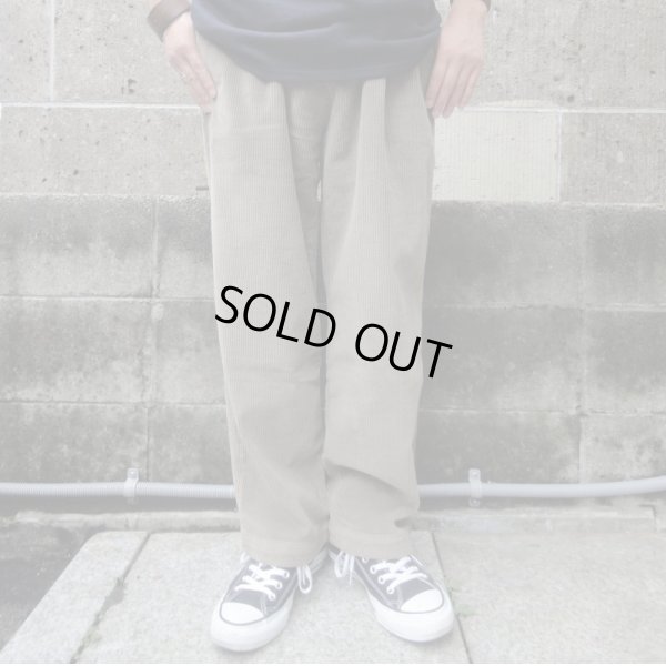 画像1: RICCARDO METHA (リカルドメッサ) 1TUCK WIDE TROUSERS コーデュロイ ベージュ