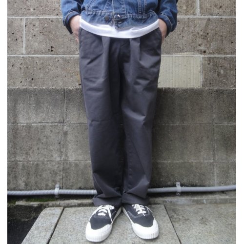 他の写真1: RICCARDO METHA (リカルドメッサ) 1TUCK WIDE TROUSERS DRAGON TWILL チャコール