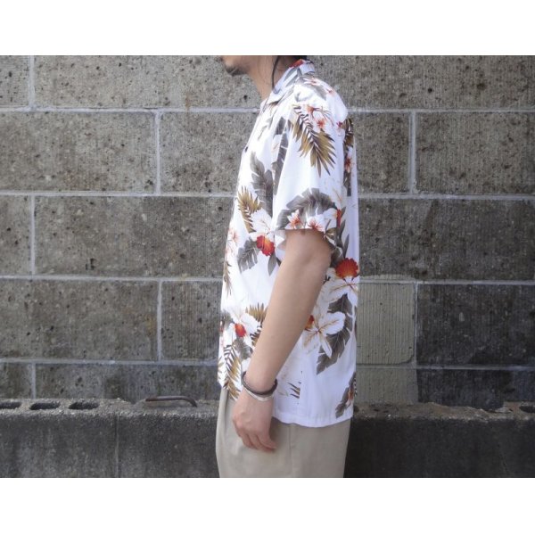 画像2: TWO PALMS (トゥーパームス) S/S Hawaiian Shirt HAWAIIAN ORCHID ホワイト