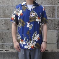 TWO PALMS (トゥーパームス) S/S Hawaiian Shirt HAWAIIAN ORCHID ネイビー