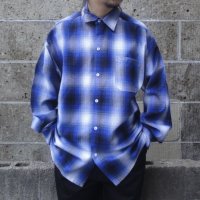 CalTop (キャルトップ) OMBRE CHECK L/S SHIRTS ロイヤル/ホワイト