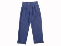 RICCARDO METHA (リカルドメッサ) 2TUCK BELTLESS TROUSERS デニム ウォッシュ