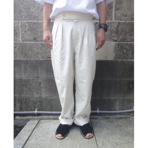 他の写真1: RICCARDO METHA (リカルドメッサ) 2TUCK BELTLESS TROUSERS オフホワイト