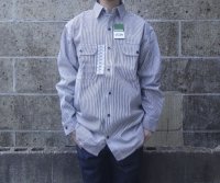 KEY (キー) Long Sleeve Button Front Logger Shirt ヒッコリーストライプ