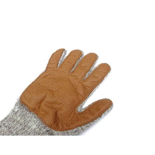 画像3: NEWBERRY KNITTING (ニューベリーニッティング) Mens Glove with Palm トラディショナルグレー