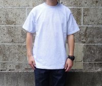 CalCru (カルクルー) 5.5oz Adult 1/16 microstripe T-shirt アッシュ/ホワイト