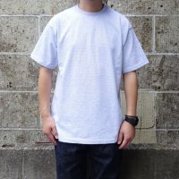 CalCru (カルクルー) 5.5oz Adult 1/16 microstripe T-shirt アッシュ/ホワイト