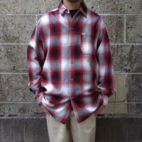 CalTop (キャルトップ) OMBRE CHECK L/S SHIRTS レッド/ホワイト