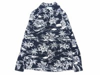 TWO PALMS (トゥーパームス) L/S Hawaiian collar shirt / Cotton LOVE SHACK ブラック