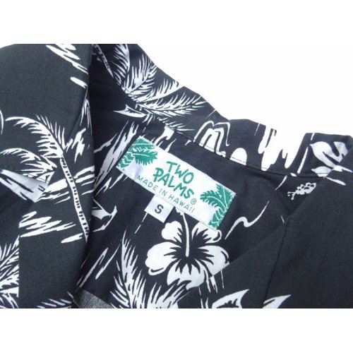他の写真3: TWO PALMS (トゥーパームス) L/S Hawaiian collar shirt / Cotton LOVE SHACK ブラック