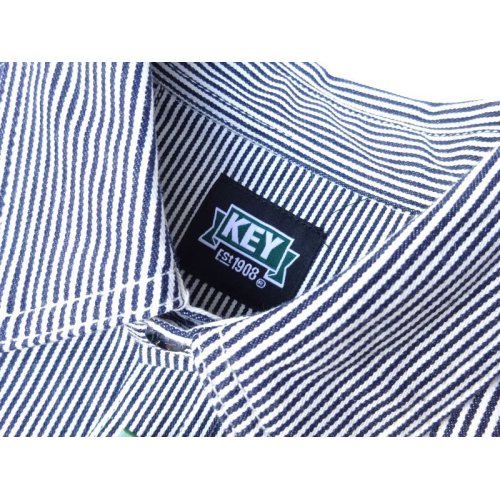 他の写真3: KEY (キー) Long Sleeve Button Front Logger Shirt ヒッコリーストライプ