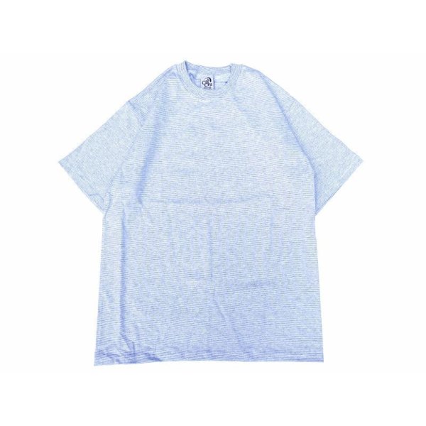 画像1: CalCru (カルクルー) 5.5oz Adult 1/16 microstripe T-shirt アッシュ/ホワイト
