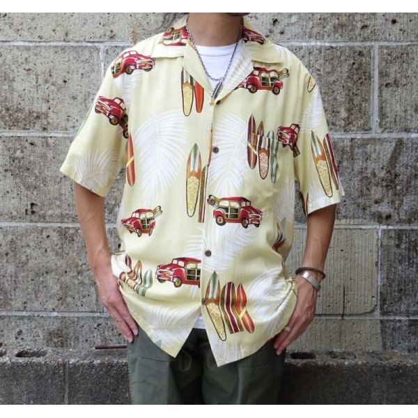 画像1: TWO PALMS (トゥーパームス) S/S Hawaiian Shirt / Rayon WOODY ベージュ