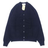 Mars Knitwear (マーズニットウェア) LAMBSWOOL V-NECK 2PKT CARDIGAN ブラック