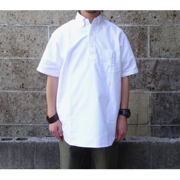 画像1: SERO (セロ ) B.D. SHORT SLEEVE PO SHIRT OXFORD ホワイト