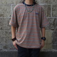 THOUSAND MILE (サウザンドマイル) SHORT SLEEVE MULTI BORDER T-SHIRT 茶×薄茶×紺