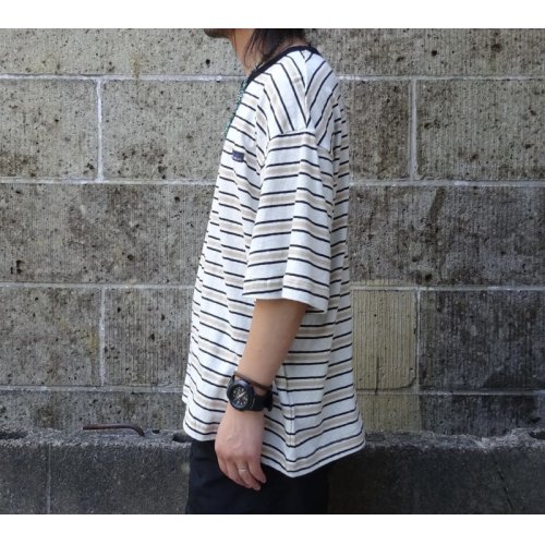 他の写真2: THOUSAND MILE (サウザンドマイル) SHORT SLEEVE MULTI BORDER T-SHIRT 白×黒×ベージュ