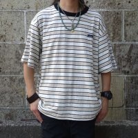 THOUSAND MILE (サウザンドマイル) SHORT SLEEVE MULTI BORDER T-SHIRT 白×黒×ベージュ