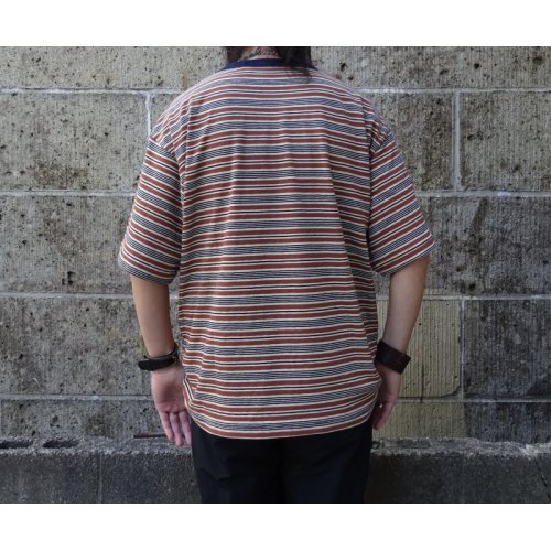 他の写真3: THOUSAND MILE (サウザンドマイル) SHORT SLEEVE MULTI BORDER T-SHIRT 茶×薄茶×紺