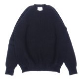 Jamieson’s (ジャミーソンズ) Plain Saddle Shoulder crew neck ブラック