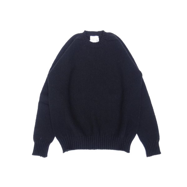 画像1: Jamieson’s (ジャミーソンズ) Plain Saddle Shoulder crew neck ブラック