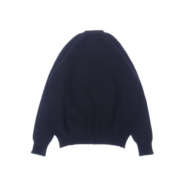 画像2: Jamieson’s (ジャミーソンズ) Plain Saddle Shoulder crew neck ブラック