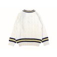 画像2: DULYN KNITWEAR (デュリンニットウェア) CRIKET P/O SWEATER アラン/ ネイビー/ ゴールド (2)