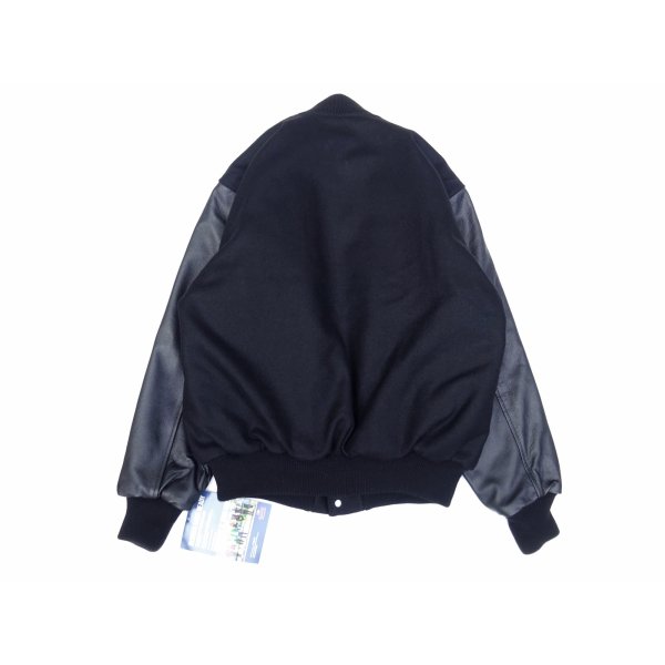 画像2: GAME SPORTSWEAR (ゲームスポーツウェア) Varsity Wool Leather Jacket ブラック×ブラック