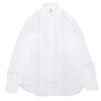 GAMBERT SHIRT (ギャンバートシャツ) LINEN DYED REG COLLAR SHIRT with 2 POCKETS ホワイト