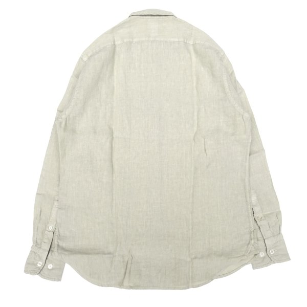 画像2: GAMBERT SHIRT (ギャンバートシャツ) LINEN DYED REG COLLAR SHIRT with 2 POCKETS ベージュ