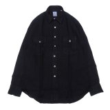 GAMBERT SHIRT (ギャンバートシャツ) LINEN DYED REG COLLAR SHIRT with 2 POCKETS ブラック