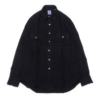 GAMBERT SHIRT (ギャンバートシャツ) LINEN DYED REG COLLAR SHIRT with 2 POCKETS ブラック