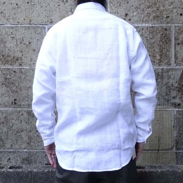 画像6: GAMBERT SHIRT (ギャンバートシャツ) LINEN DYED REG COLLAR SHIRT with 2 POCKETS ホワイト