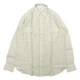 GAMBERT SHIRT (ギャンバートシャツ) LINEN DYED REG COLLAR SHIRT with 2 POCKETS ベージュ