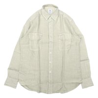 GAMBERT SHIRT (ギャンバートシャツ) LINEN DYED REG COLLAR SHIRT with 2 POCKETS ベージュ