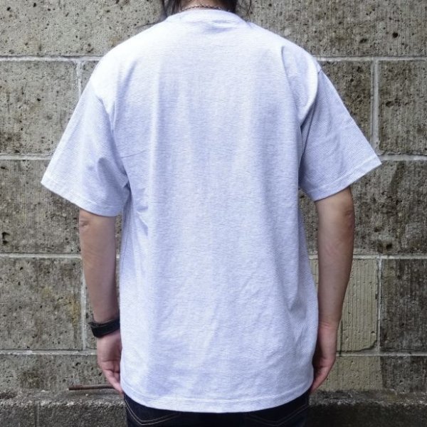 画像7: CalCru (カルクルー) 5.5oz Adult 1/16 microstripe T-shirt アッシュ/ホワイト