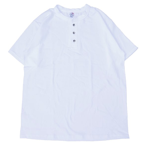画像1: CalCru (カルクルー) 3 Button 7.2 oz Henley ホワイト