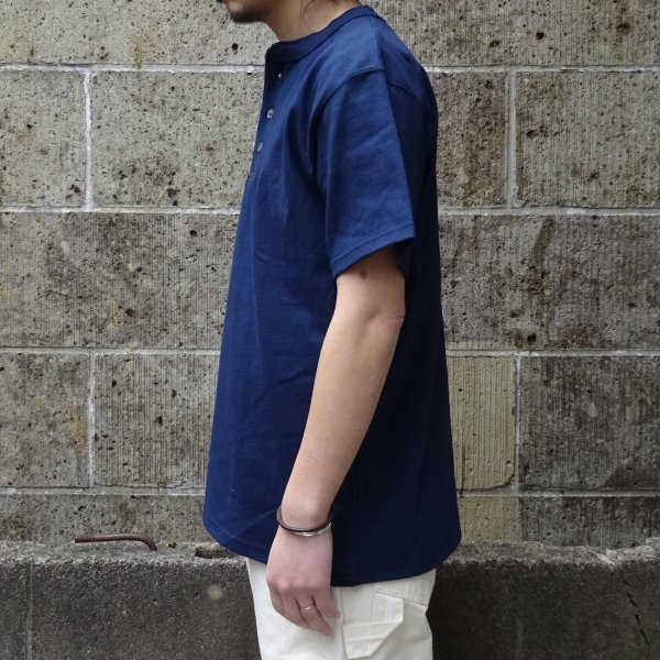 画像2: CalCru (カルクルー) 3 Button 7.2 oz Henley ネイビー