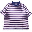 画像1: THOUSAND MILE (サウザンドマイル) SHORT SLEEVE MULTI BORDER T-SHIRT 白×赤×紺×青 (1)